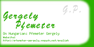 gergely pfemeter business card